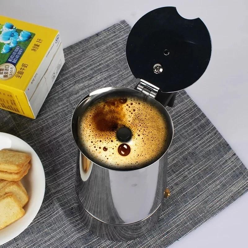 Daphnela Paslanmaz Çelik Ocak Üstü 6 Cup Fincan Moka Pot Espresso