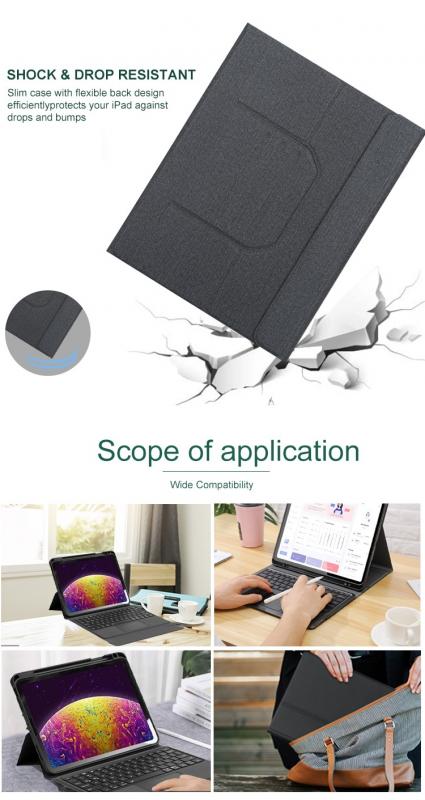 Daphnela iPad 10.9 4.Nesil Klavyeli Kılıf - Siyah