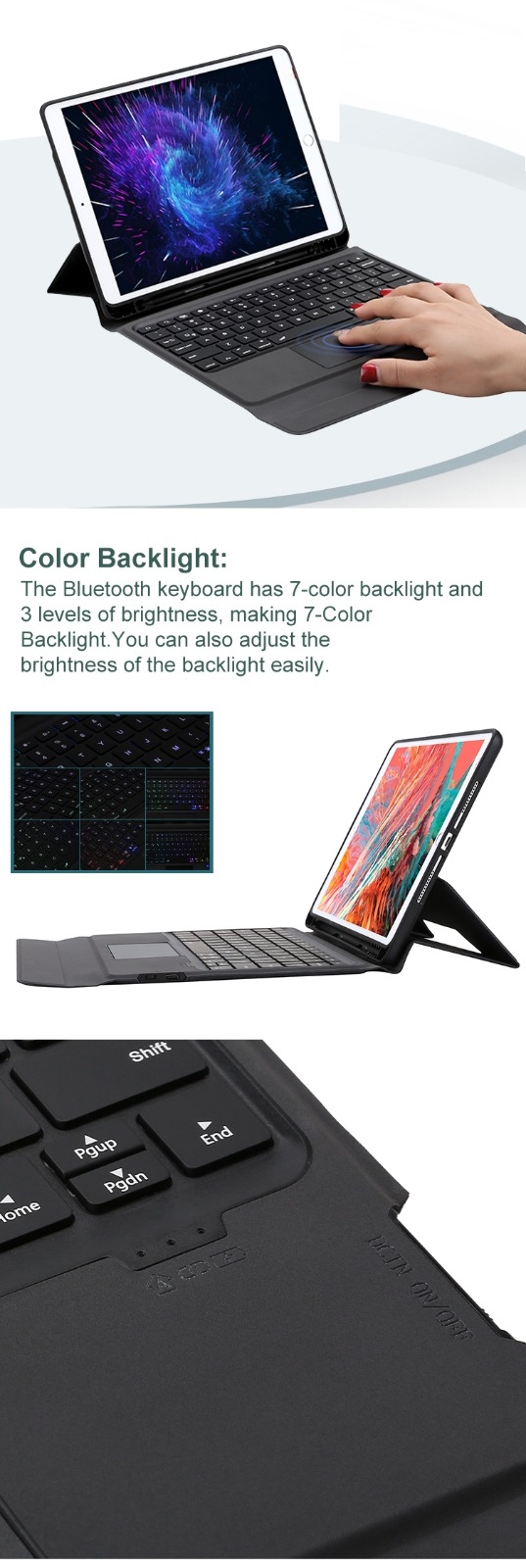 Daphnela iPad 10.2 9.Nesil Klavyeli Kılıf - Siyah